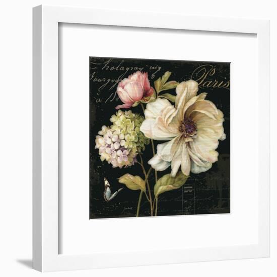 Marche de Fleurs on Black II-Lisa Audit-Framed Art Print