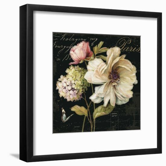 Marche de Fleurs on Black II-Lisa Audit-Framed Art Print