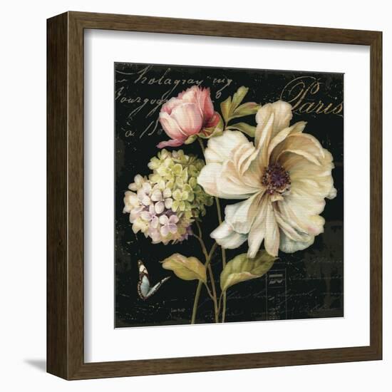 Marche de Fleurs on Black II-Lisa Audit-Framed Art Print