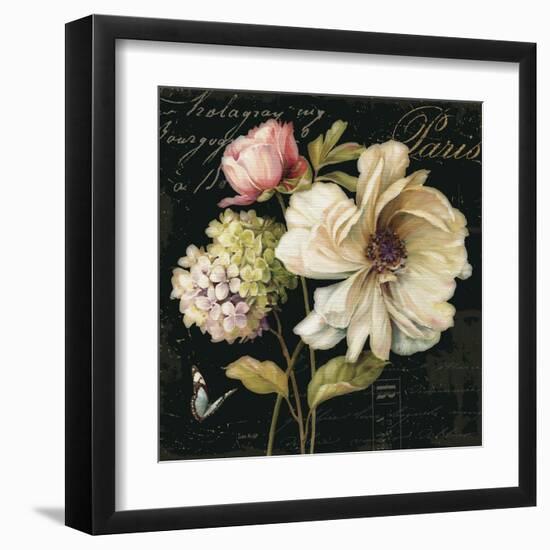 Marche de Fleurs on Black II-Lisa Audit-Framed Art Print