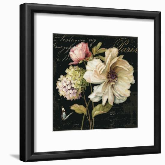 Marche de Fleurs on Black II-Lisa Audit-Framed Art Print