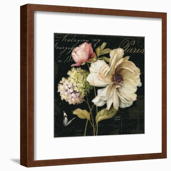 Marche de Fleurs on Black II-Lisa Audit-Framed Art Print