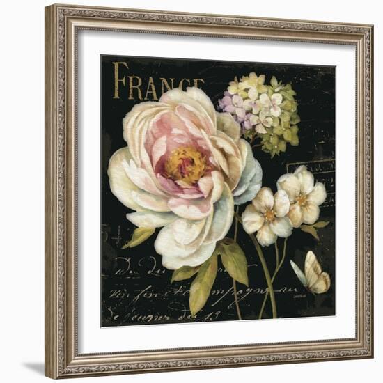 Marche de Fleurs on Black-Lisa Audit-Framed Art Print