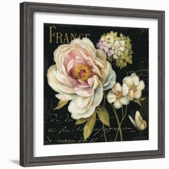 Marche de Fleurs on Black-Lisa Audit-Framed Art Print