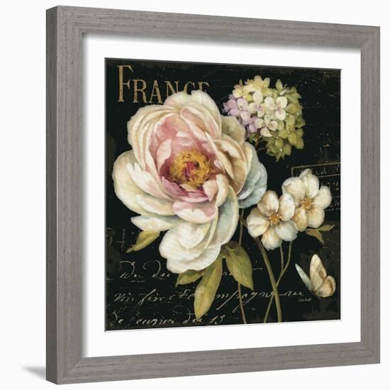 Marche de Fleurs on Black-Lisa Audit-Framed Art Print