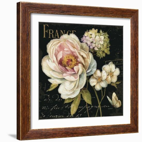 Marche de Fleurs on Black-Lisa Audit-Framed Art Print