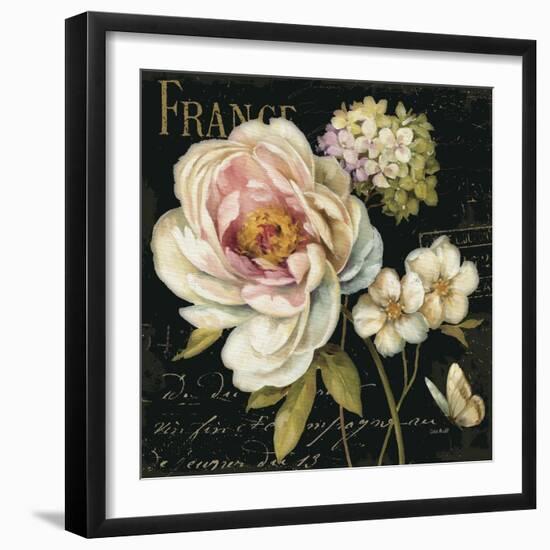 Marche de Fleurs on Black-Lisa Audit-Framed Art Print