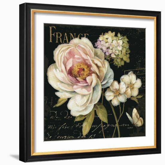 Marche de Fleurs on Black-Lisa Audit-Framed Art Print