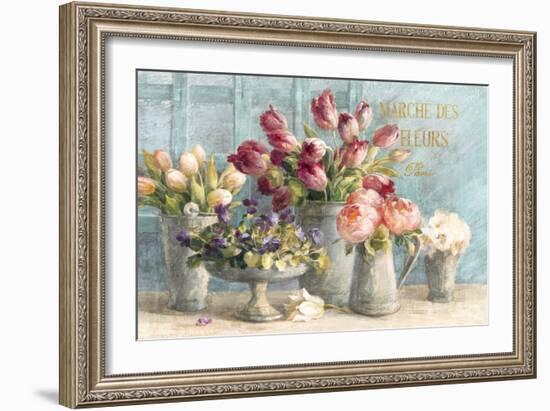 Marche des Fleurs Blue Gold-Danhui Nai-Framed Art Print