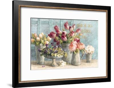 Marche des Fleurs Blue Gold Art Print by Danhui Nai | Art.com