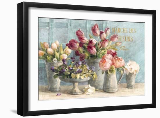 Marche des Fleurs Blue Gold-Danhui Nai-Framed Art Print