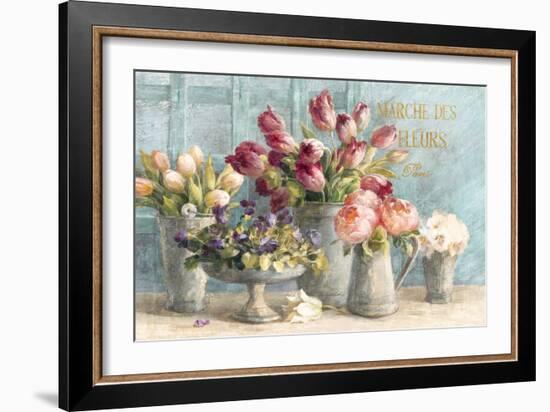 Marche des Fleurs Blue Gold-Danhui Nai-Framed Art Print