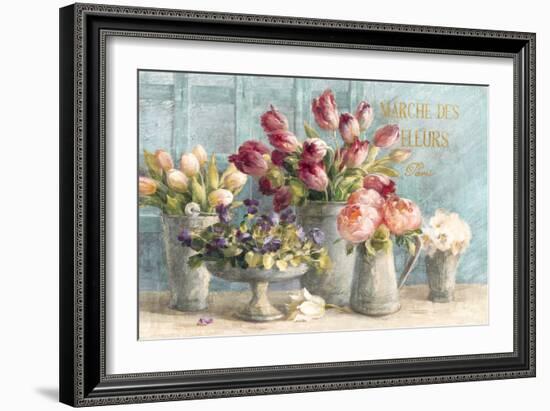 Marche des Fleurs Blue Gold-Danhui Nai-Framed Art Print