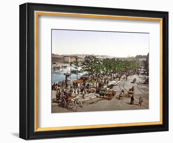 Marché Saint Antoine, Quay Des Célestins, Lyons, C.1900-null-Framed Giclee Print