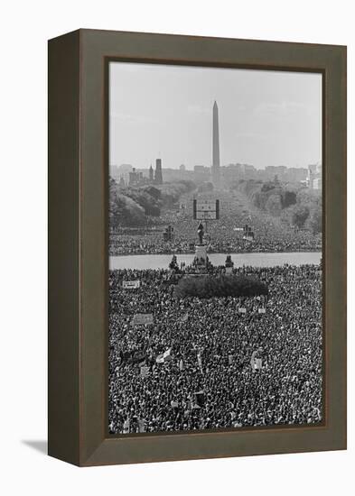 Marchers on the National Mall During the Million Man March, in View Towards the Washington Monument-null-Framed Stretched Canvas