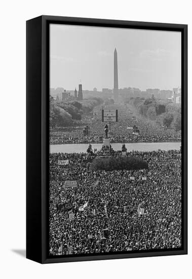 Marchers on the National Mall During the Million Man March, in View Towards the Washington Monument-null-Framed Stretched Canvas