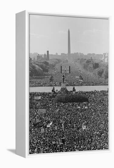 Marchers on the National Mall During the Million Man March, in View Towards the Washington Monument-null-Framed Stretched Canvas