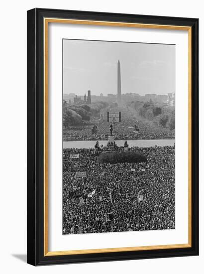 Marchers on the National Mall During the Million Man March, in View Towards the Washington Monument-null-Framed Premium Photographic Print