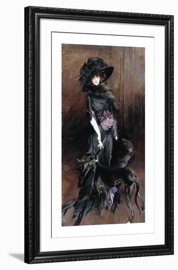 Marchesa Luisa Casati, with a Greyhound-Giovanni Boldini-Framed Premium Giclee Print