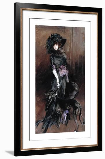 Marchesa Luisa Casati, with a Greyhound-Giovanni Boldini-Framed Premium Giclee Print