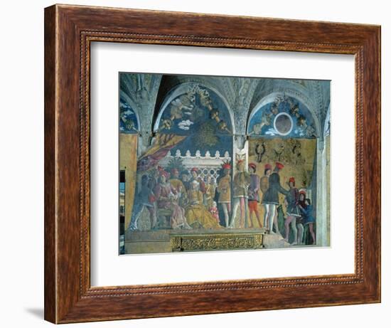 Marchese Ludovico Gonzaga III, His Wife Barbara of Brandenburg, Their Children-Andrea Mantegna-Framed Giclee Print