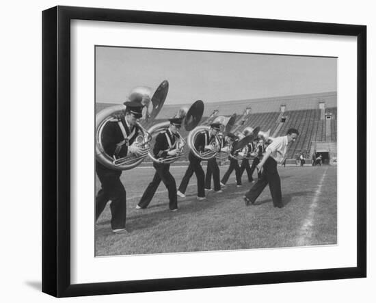 Marching Band Going Through Their Routines During Bands of America-Alfred Eisenstaedt-Framed Photographic Print