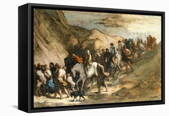 Marching Crowd-Honore Daumier-Framed Premier Image Canvas