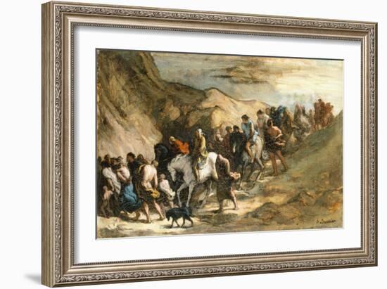 Marching Crowd-Honore Daumier-Framed Giclee Print