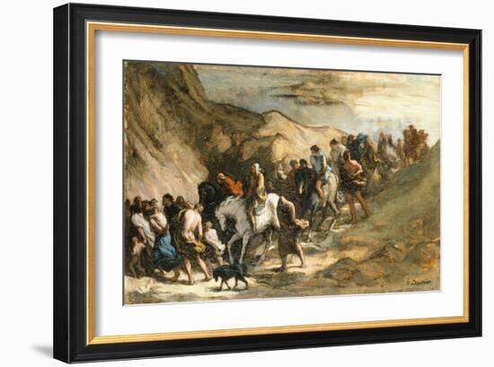 Marching Crowd-Honore Daumier-Framed Giclee Print