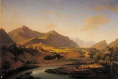 View of the Oglio River and the Mountains of Bergamo and Brescia Region-Marco Gozzi-Giclee Print