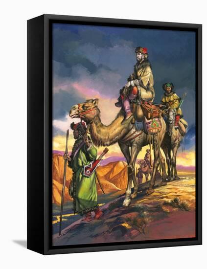 Marco Polo Crosses the Persian Deserts, from 'The Travels of Marco Polo', 1964-Ron Embleton-Framed Premier Image Canvas