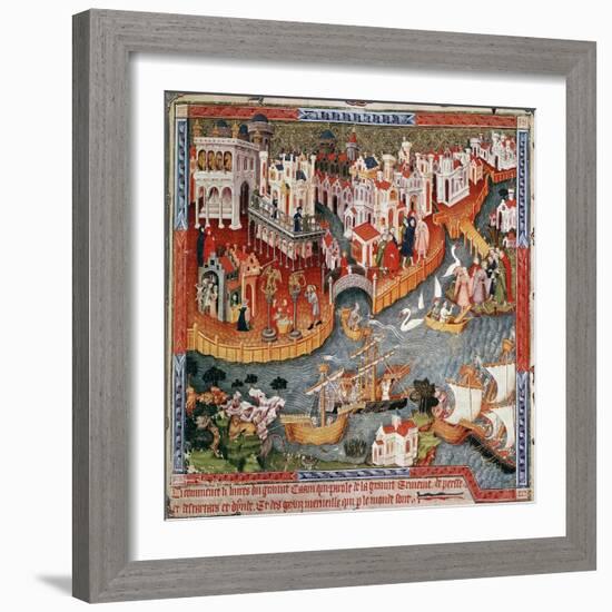 Marco Polo Sailing from Venice in 1271-null-Framed Giclee Print