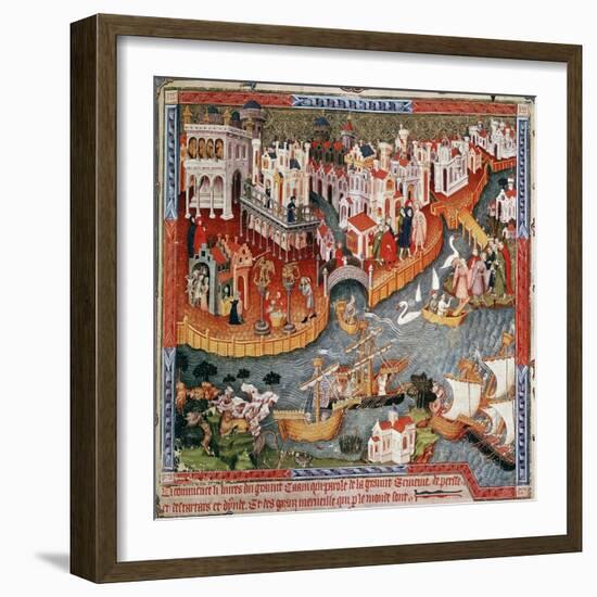 Marco Polo Sailing from Venice in 1271-null-Framed Giclee Print