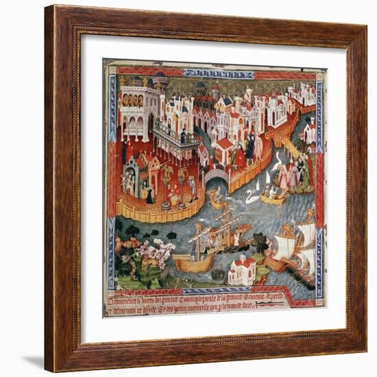 Marco Polo Sailing from Venice in 1271-null-Framed Giclee Print