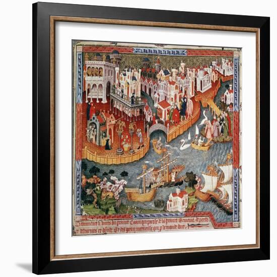 Marco Polo Sailing from Venice in 1271-null-Framed Giclee Print