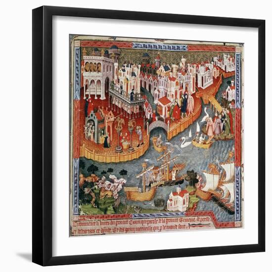 Marco Polo Sailing from Venice in 1271-null-Framed Giclee Print