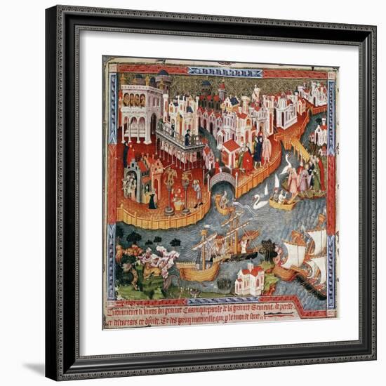 Marco Polo Sailing from Venice in 1271-null-Framed Giclee Print