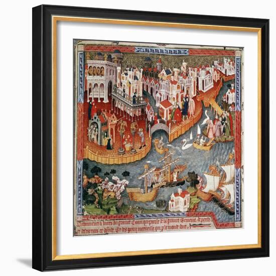 Marco Polo Sailing from Venice in 1271-null-Framed Giclee Print