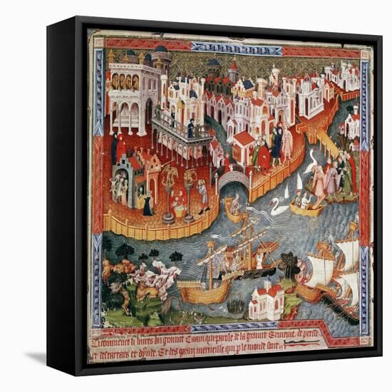 Marco Polo Sailing from Venice in 1271-null-Framed Premier Image Canvas