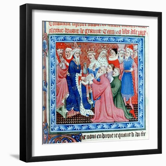 Marco Polo, Venetian Traveller and Merchant Meeting Kublai Khan, 13th Century-null-Framed Giclee Print