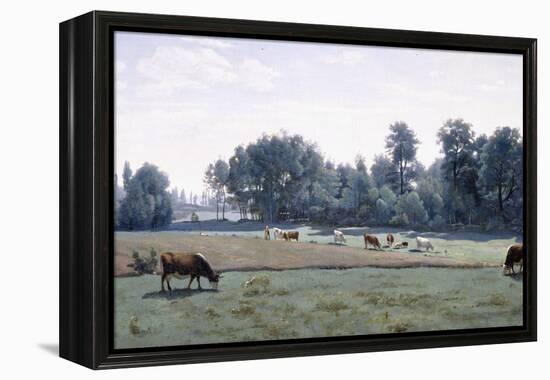 Marcoussis - Cows Grazing, 1845-50-Jean-Baptiste-Camille Corot-Framed Premier Image Canvas
