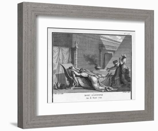 Marcus Antonius Believing Cleopatra Dead Kills Himself to Cleopatra's Distress-Augustyn Mirys-Framed Art Print