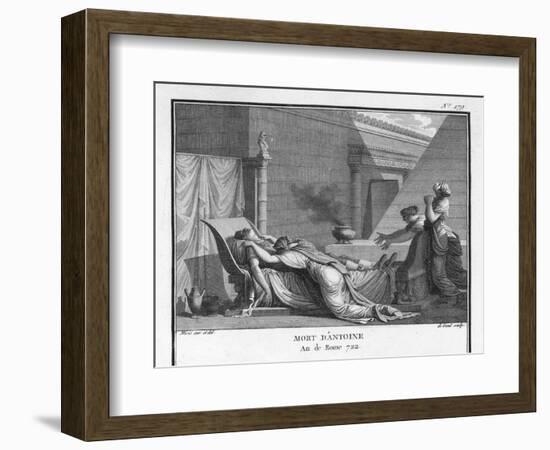 Marcus Antonius Believing Cleopatra Dead Kills Himself to Cleopatra's Distress-Augustyn Mirys-Framed Art Print