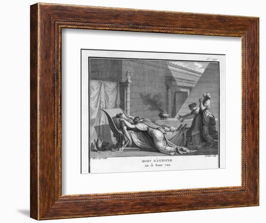 Marcus Antonius Believing Cleopatra Dead Kills Himself to Cleopatra's Distress-Augustyn Mirys-Framed Art Print