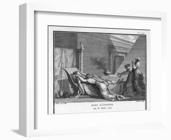 Marcus Antonius Believing Cleopatra Dead Kills Himself to Cleopatra's Distress-Augustyn Mirys-Framed Art Print