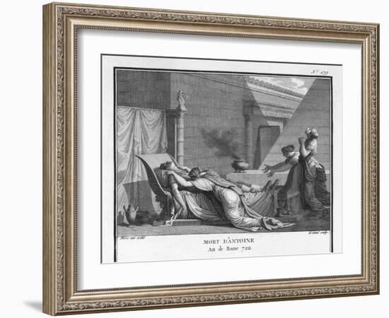 Marcus Antonius Believing Cleopatra Dead Kills Himself to Cleopatra's Distress-Augustyn Mirys-Framed Art Print