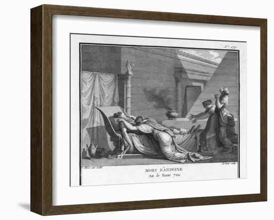 Marcus Antonius Believing Cleopatra Dead Kills Himself to Cleopatra's Distress-Augustyn Mirys-Framed Art Print