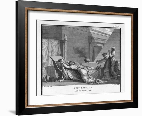 Marcus Antonius Believing Cleopatra Dead Kills Himself to Cleopatra's Distress-Augustyn Mirys-Framed Art Print