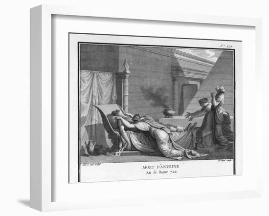 Marcus Antonius Believing Cleopatra Dead Kills Himself to Cleopatra's Distress-Augustyn Mirys-Framed Art Print