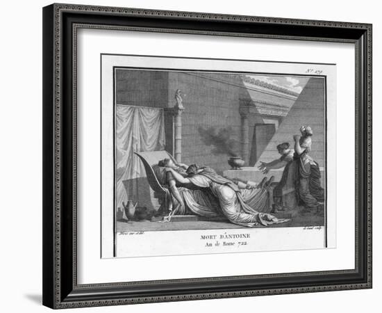 Marcus Antonius Believing Cleopatra Dead Kills Himself to Cleopatra's Distress-Augustyn Mirys-Framed Art Print